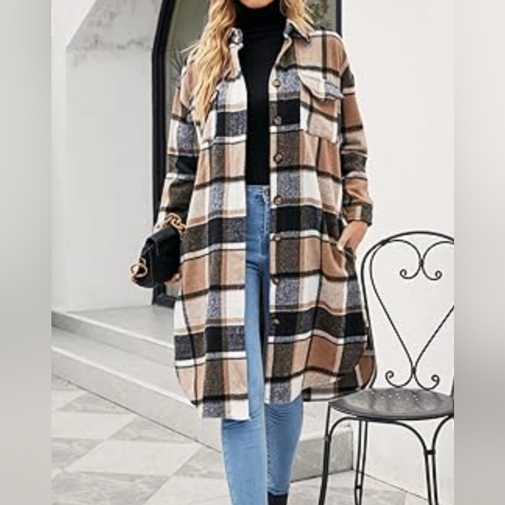 Brown Plaid Shacket - image 1